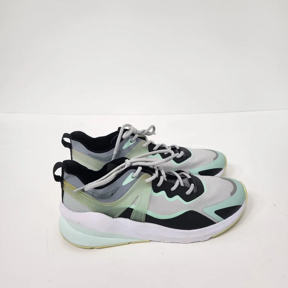 Fabletics Womens Cheviot Performance Sneakers 7.5 White Teal Westlake Lace Up